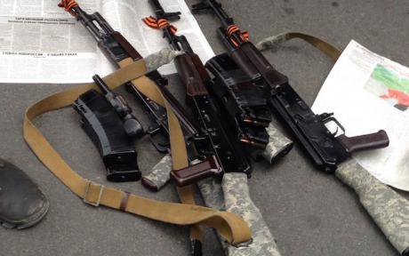 Склад оружия у ополчения в Донецке.