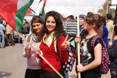 A new generation of Israeli Palestinian women commemorate Land Day, northern Israel, March 2012
