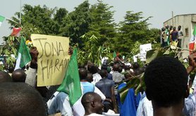 Protest in Abuja in 2012 against fuel-subsidy removal