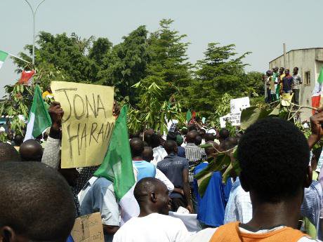 Protest in Abuja in 2012 against fuel-subsidy removal