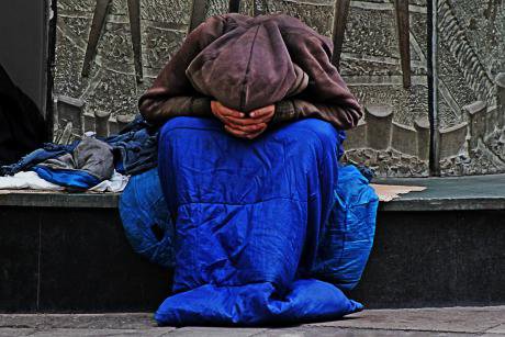 A homeless person