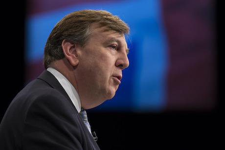 John Whittingdale, Secretary of State for Culture, Media and Sport speaks during the Conservative Party Conference in 2015.
