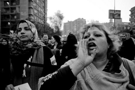 Women demonstrating against sexual violence in Cairo